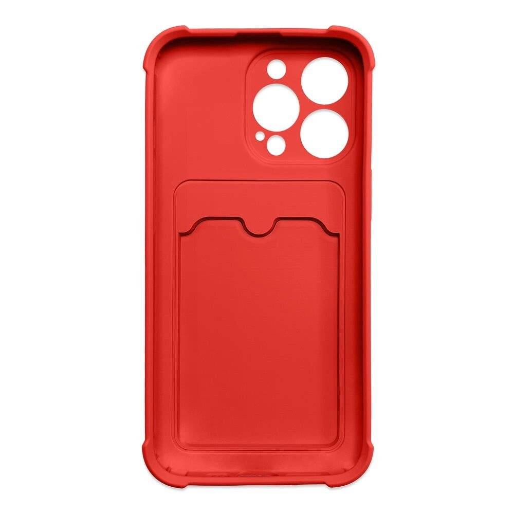 Card Armor Case Pouch Cover iPhone 13 Pro Wallet Silikon Air Bag Red