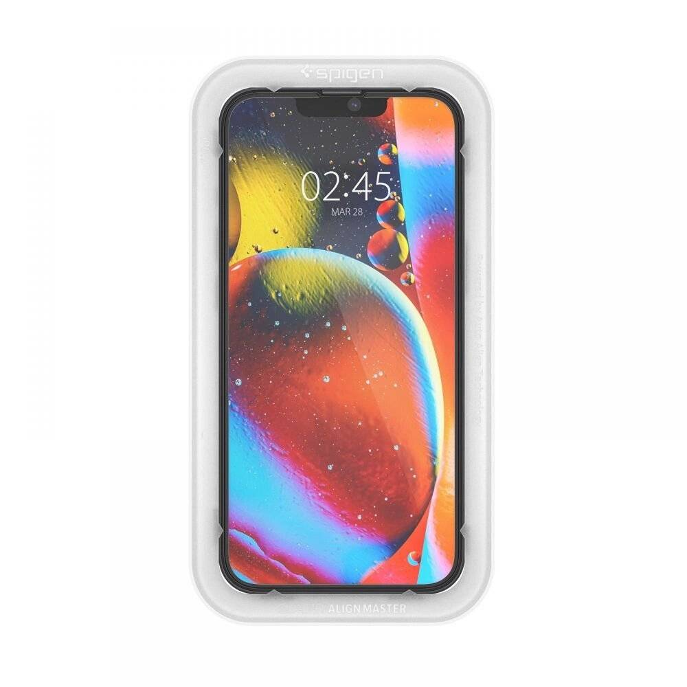 Spigen ALM Glass FC gehärtetes Glas iPhone 13/13 Pro/14 – Schwarz