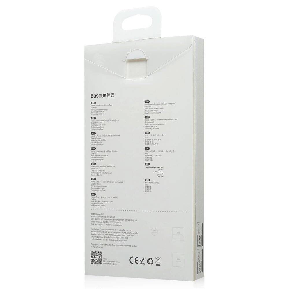 Baseus Frosted Glass Case Cover iPhone 13 Pro Hardcover Gelrahmen schwarz ARWS000401