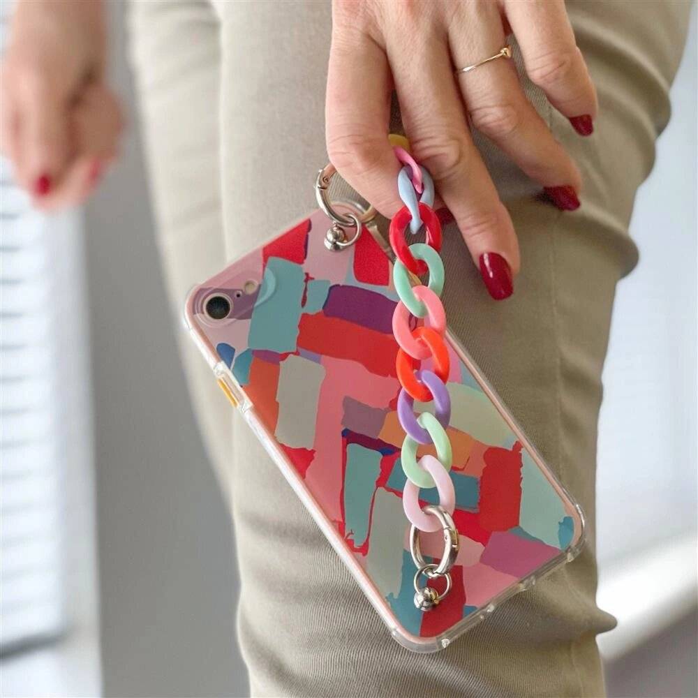 Color Chain Case Gel flexible elastische Hülle Kettenanhänger Samsung Galaxy A22 5G mehrfarbig 2