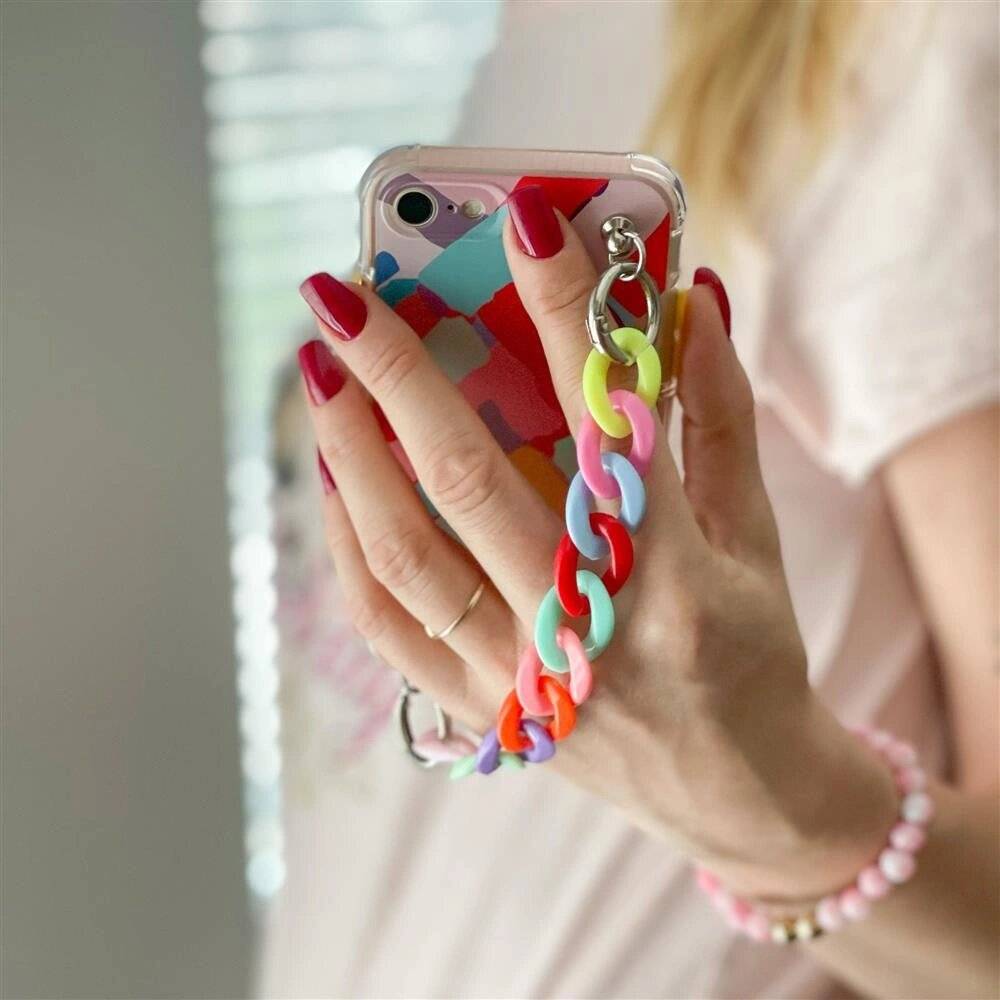 Color Chain Case Gel flexible elastische Hülle Kettenanhänger Samsung Galaxy A22 5G mehrfarbig 2