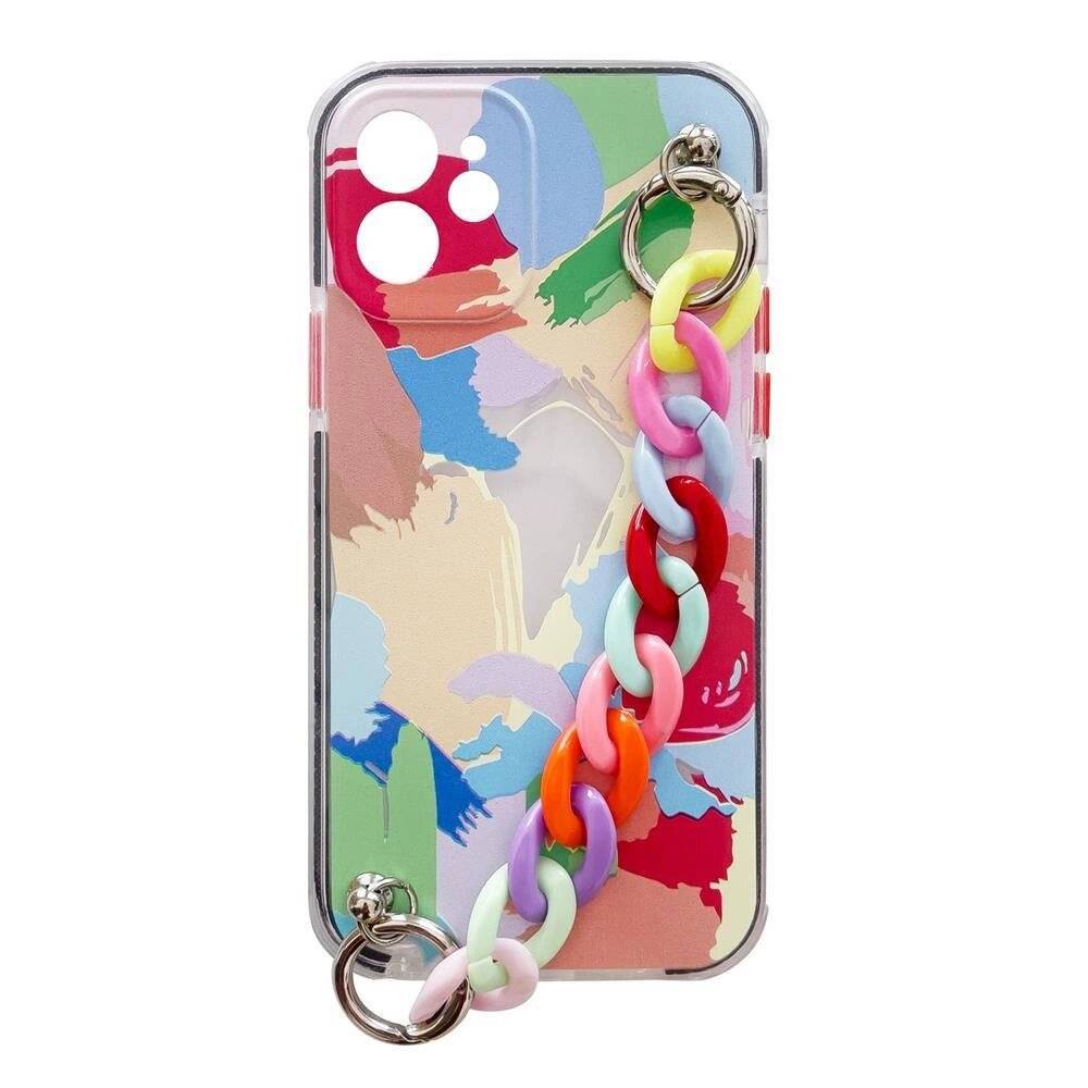 Color Chain Case Gel flexible elastische Hülle Kettenanhänger Samsung Galaxy A22 4G mehrfarbig 4