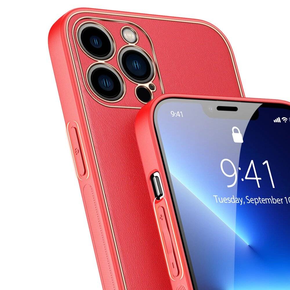 Dux Ducis Yolo elegantes etui PU Leder schutzhülle hülle iPhone 13 Pro rot