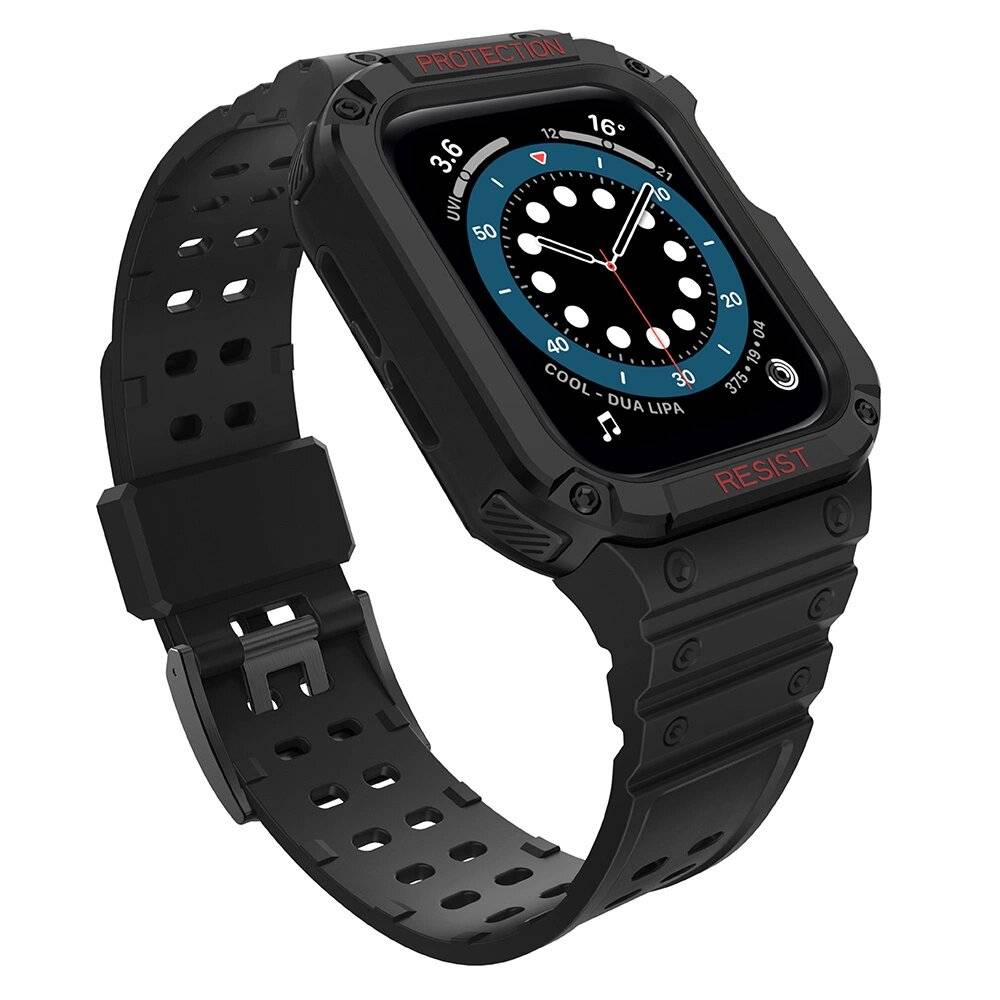 Schutzarmband Apple Watch 38/40/41 mm Panzergehäuse-Armband - Schwarz