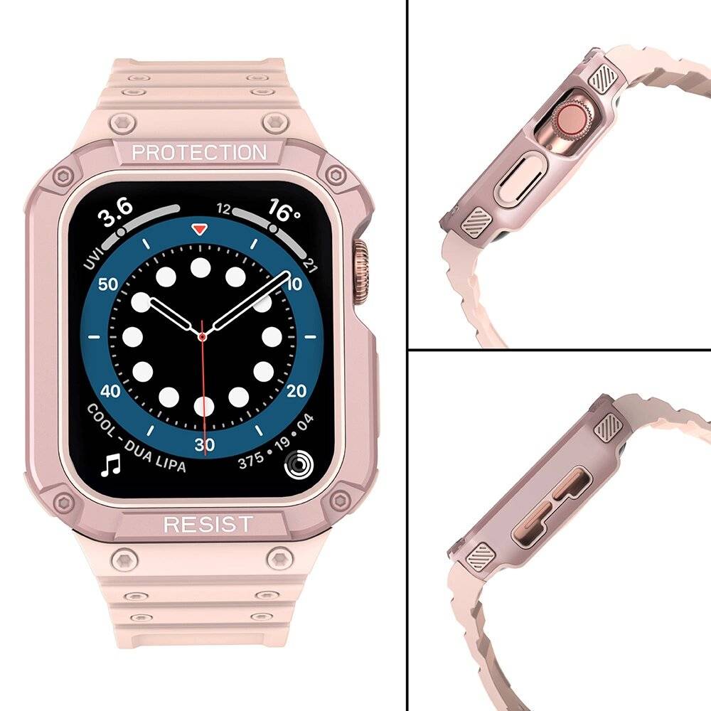 Schutzarmband Apple Watch 42/44/45 mm Panzergehäuse-Armband - Rosa