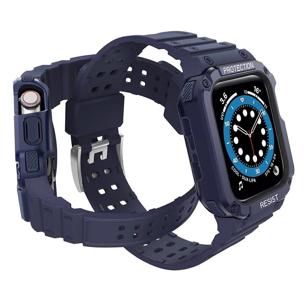Schutzarmband Apple Watch 42/44/45 mm Panzergehäuse-Armband - Blau