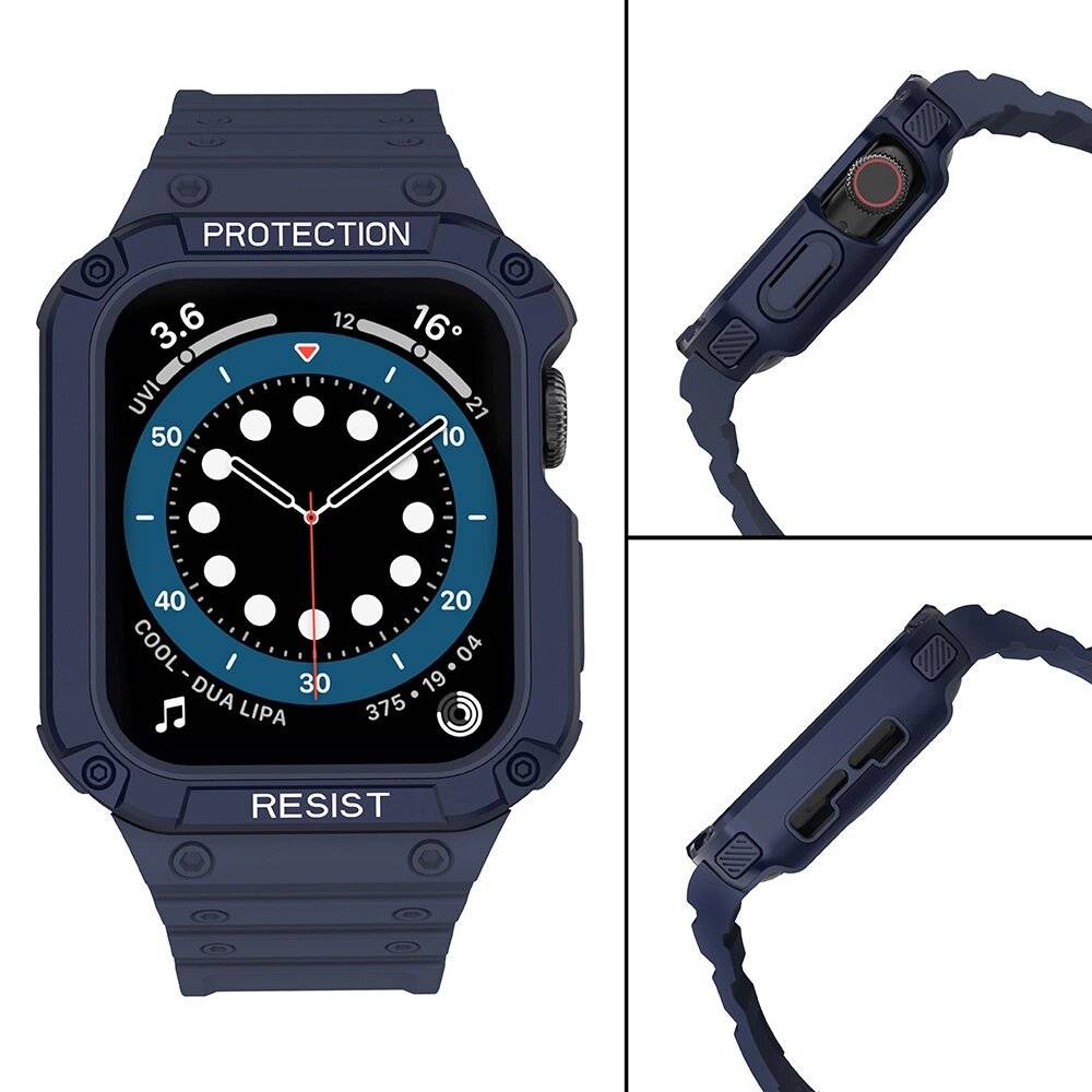 Schutzarmband Apple Watch 42/44/45 mm Panzergehäuse-Armband - Blau