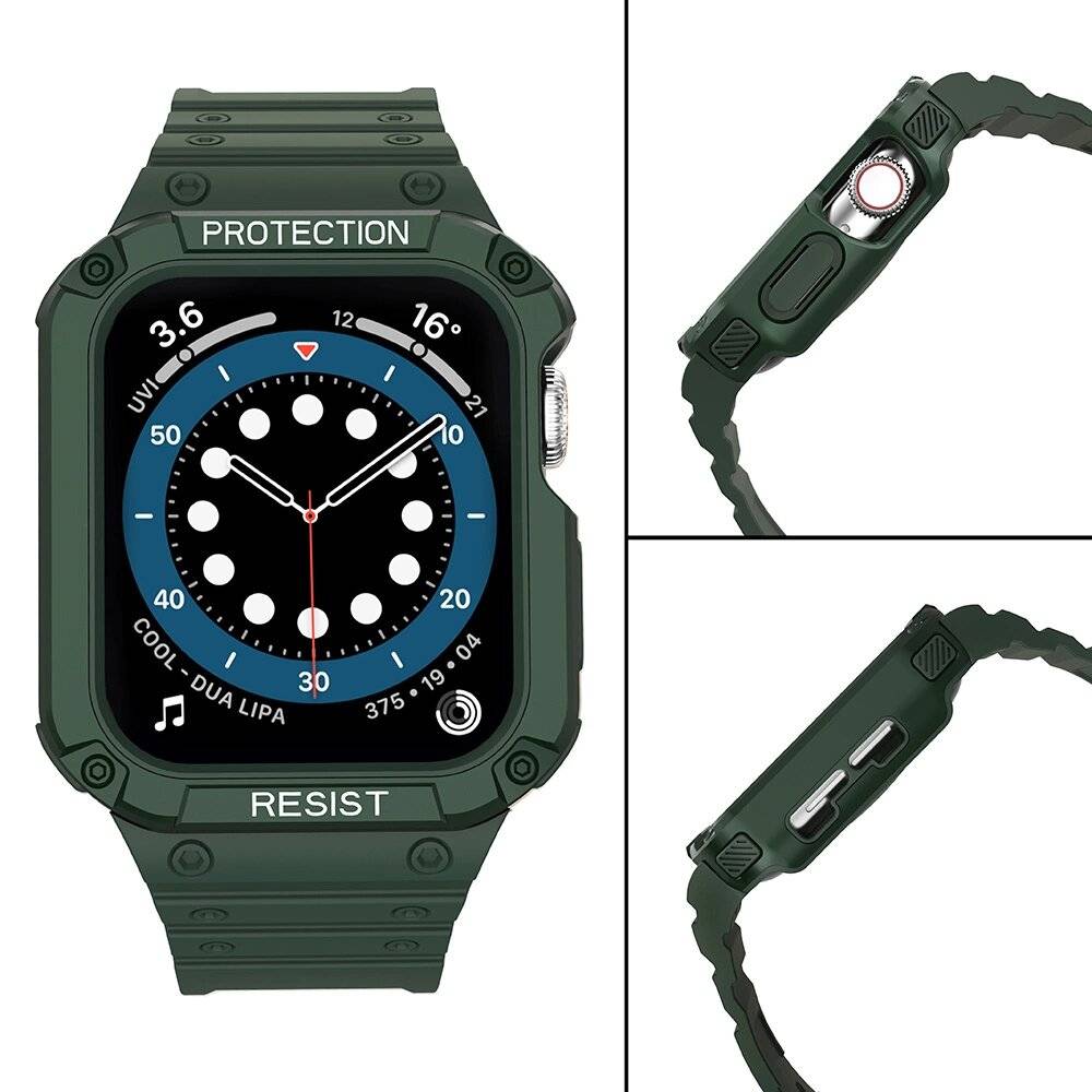 Schutzarmband Apple Watch 42/44/45 mm Panzergehäuse-Armband - Grün