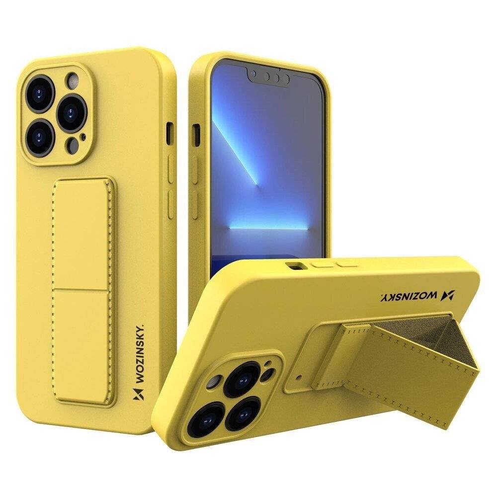 Wozinsky Kickstand Case Silikonhülle Ständer iPhone 13 mini gelb