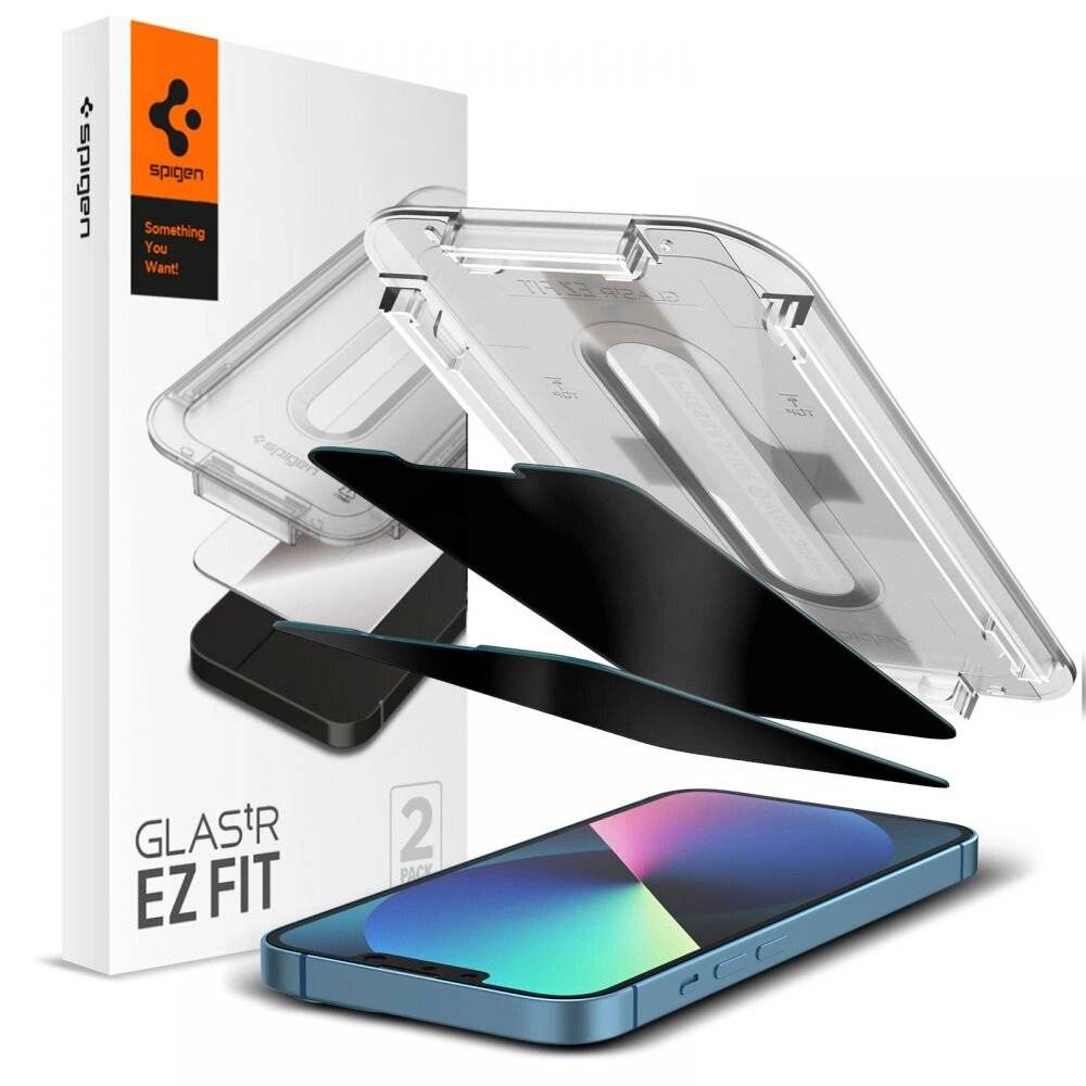 Spigen Glas.tR EZ Fit Privacy gehärtetes Glas iPhone 13 Pro Max - 2 Stk.