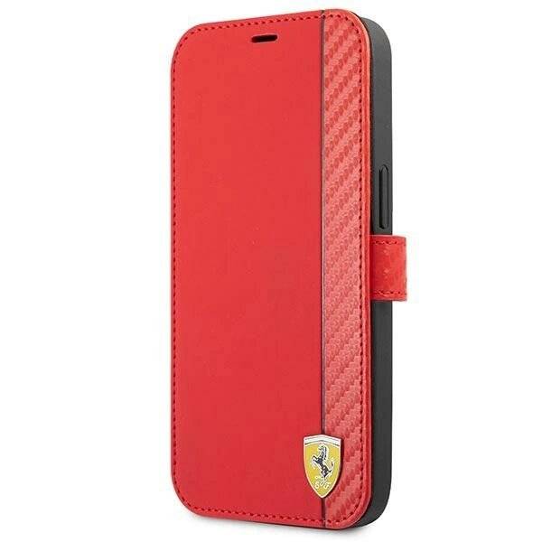 Ferrari FESAXFLBKP13SRE iPhone 13 mini 5.4″ rot/rotes Buch On Track Carbon Stripe
