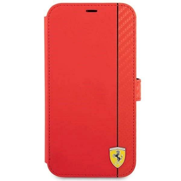 Ferrari FESAXFLBKP13SRE iPhone 13 mini 5.4″ rot/rotes Buch On Track Carbon Stripe