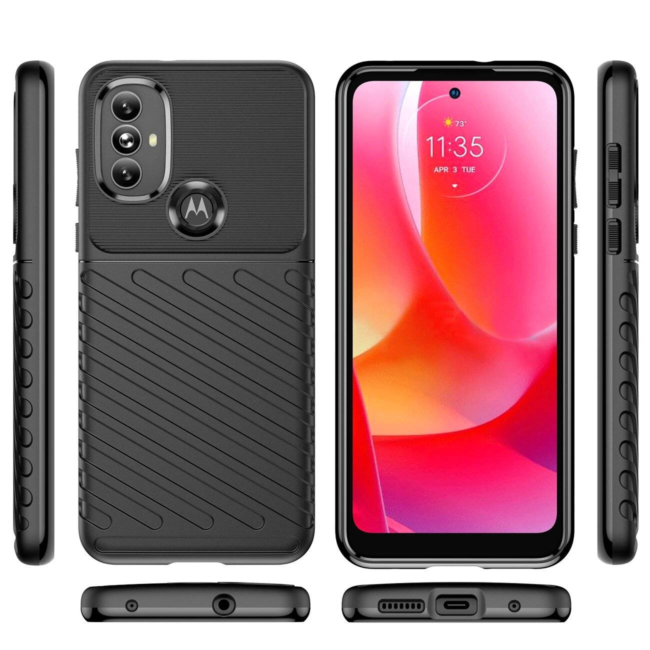 Thunder Case flexible gepanzerte Hülle Motorola Moto G Power 2022 schwarz