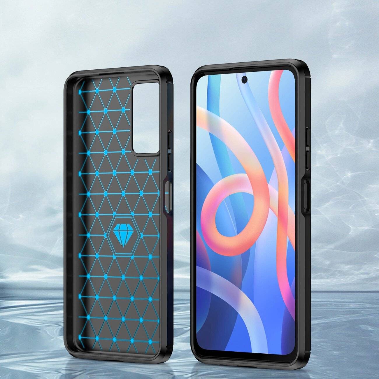 Carbon Case Flexible Schutzhülle Xiaomi Redmi Note 11 schwarz