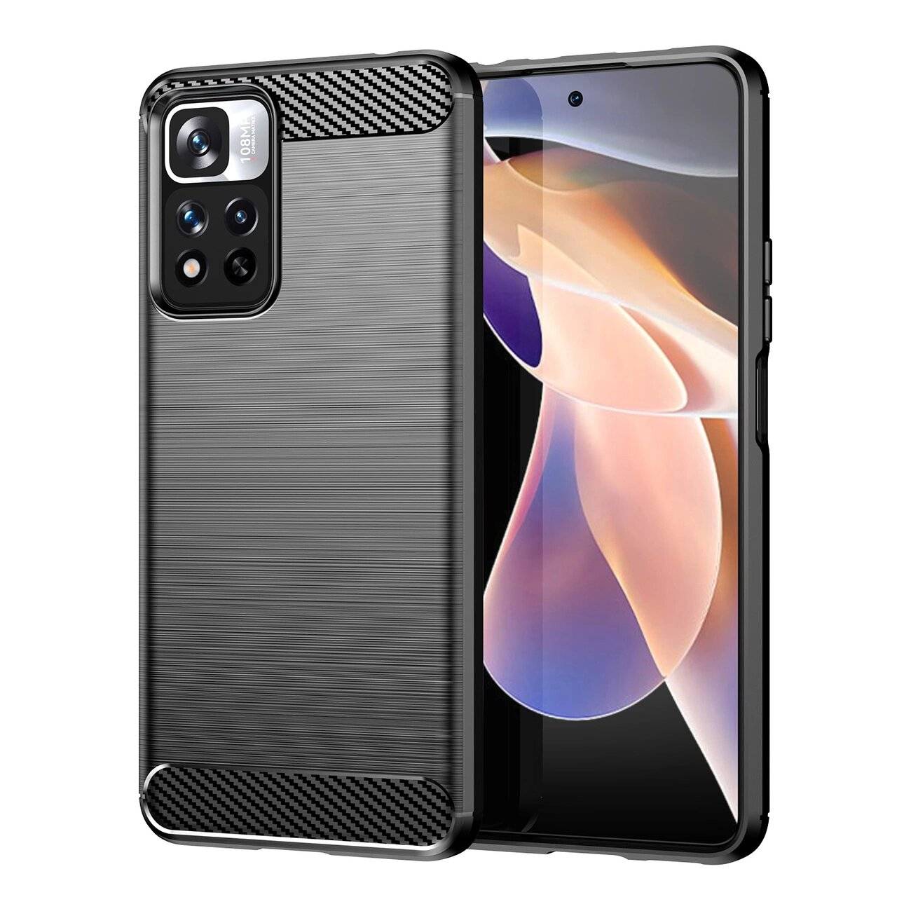 Carbon Case flexible Schutzhülle Xiaomi Redmi Note 11 Pro+ 5G China / Pro Mi11i HyperCharge Poco
