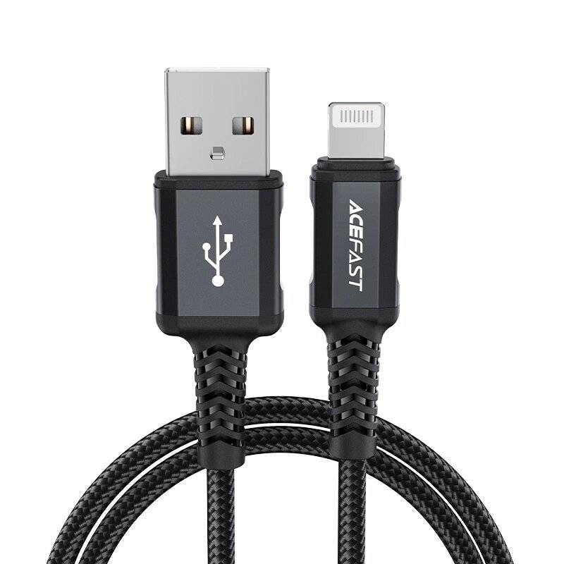Acefast MFI USB - Lightning -Kabel 1,8 m, 2,4 A schwarz C4-02