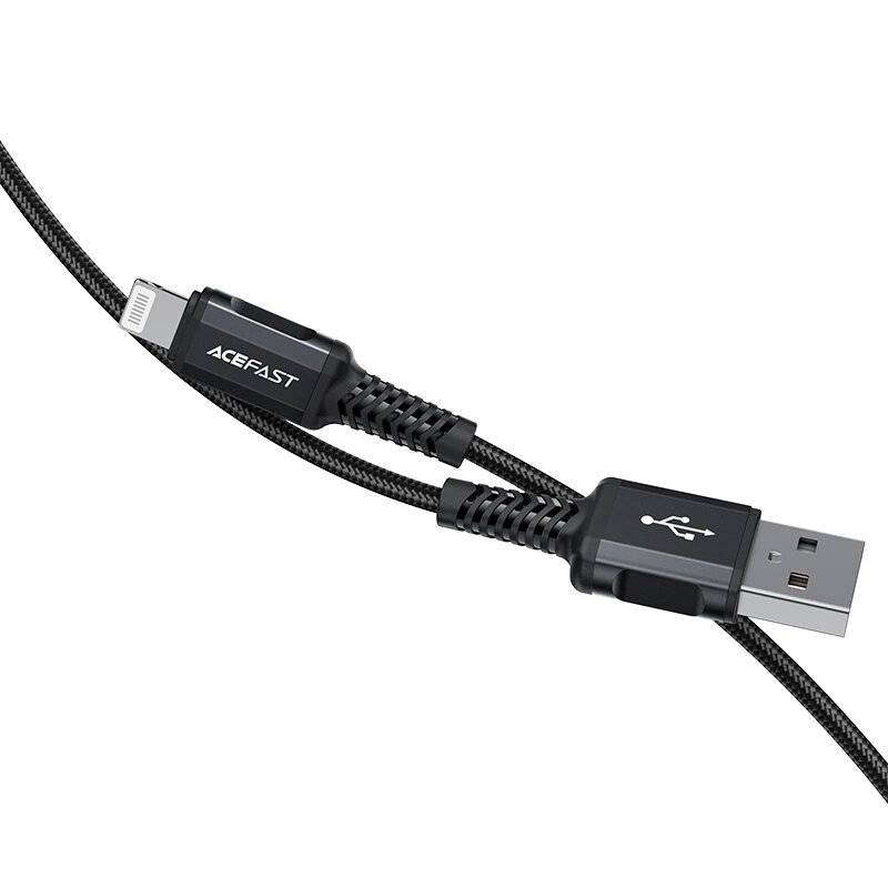 Acefast MFI USB - Lightning -Kabel 1,8 m, 2,4 A schwarz C4-02