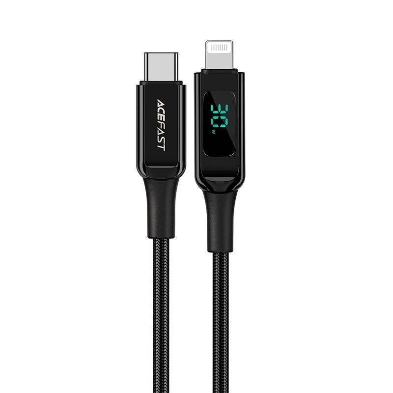 Acefast Kabel MFI USB Typ C - Lightning 1,2m, 30W, 3A schwarz C6-01