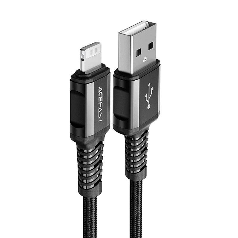 Acefast Kabel MFI USB - Lightning 1,2m, 2,4A schwarz C1-02