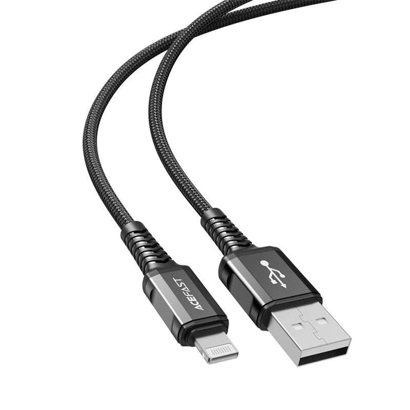 Acefast Kabel MFI USB - Lightning 1,2m, 2,4A schwarz C1-02