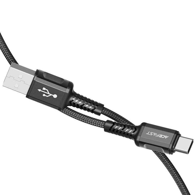 Acefast USB-Kabel - USB Typ C 1,2 m, 3 A schwarz C1-04