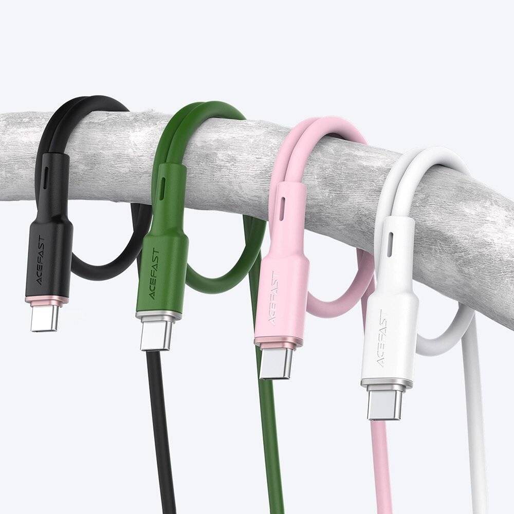 Acefast C2-03-CC USB-C – PD QC-Kabel 60 W 3 A 480 Mbit/s 1,2 m grün