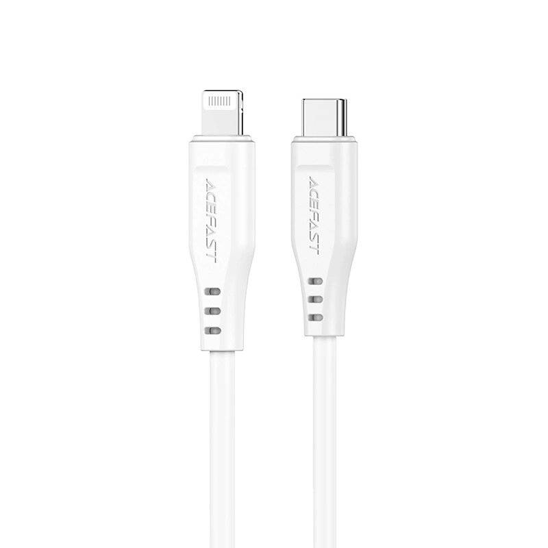 Acefast C3-01 Lightning – USB-C PD-Kabel 30 W 3 A 480 Mbit/s 1,2 m Weiß
