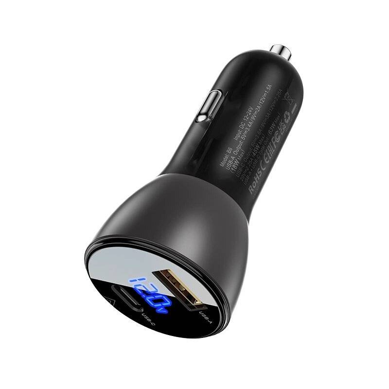 Acefast Autoladegerät 63W USB Typ C / USB, PD3.0, PPS, QC3.0, AFC, FCP, SFCP schwarz B6