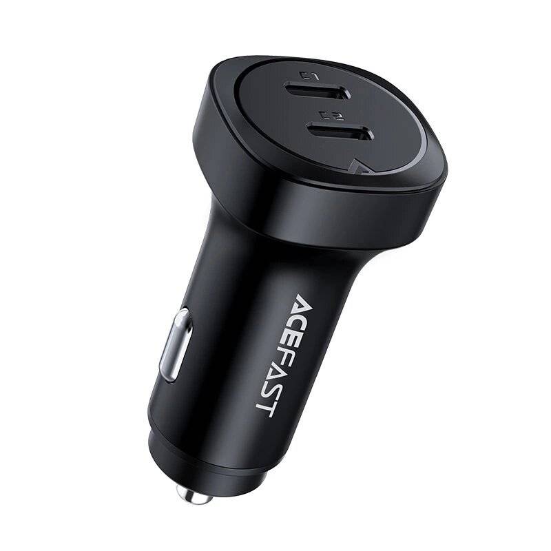 Acefast Autoladegerät 72W, 2x USB Typ C, PPS, Power Delivery, Quick Charge 3.0, AFC, FCP schwarz