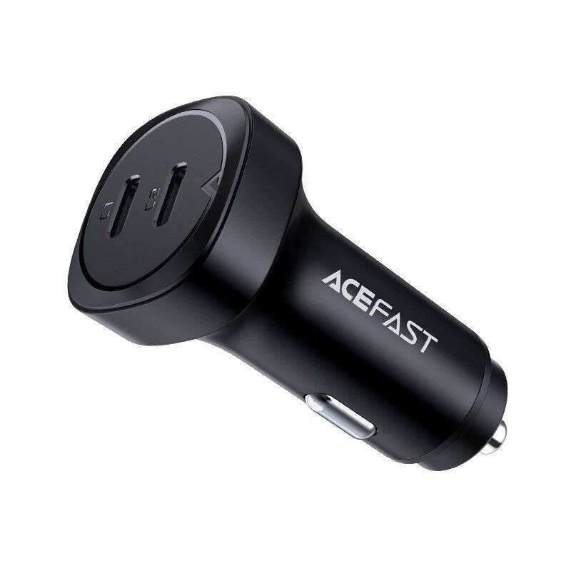 Acefast Autoladegerät 72W, 2x USB Typ C, PPS, Power Delivery, Quick Charge 3.0, AFC, FCP schwarz
