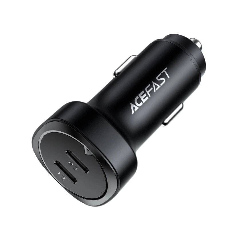 Acefast Autoladegerät 72W, 2x USB Typ C, PPS, Power Delivery, Quick Charge 3.0, AFC, FCP schwarz
