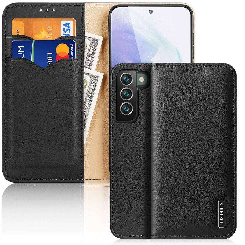 Dux Ducis Hivo Leather Flip Cover Echtleder Geldbörse Karten Dokumente Samsung Galaxy S22+ S22