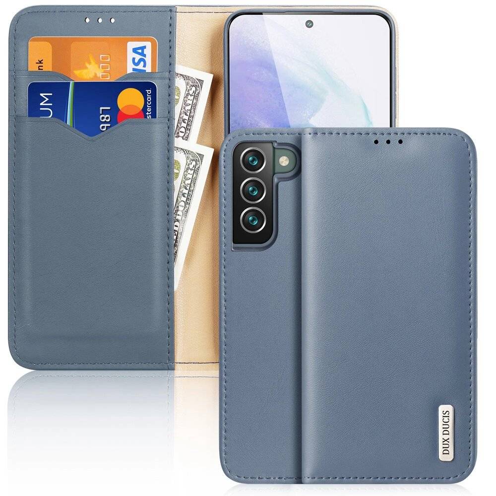 Dux Ducis Hivo Leather Flip Cover Echtleder Geldbörse Karten Dokumente Samsung Galaxy S22+ S22
