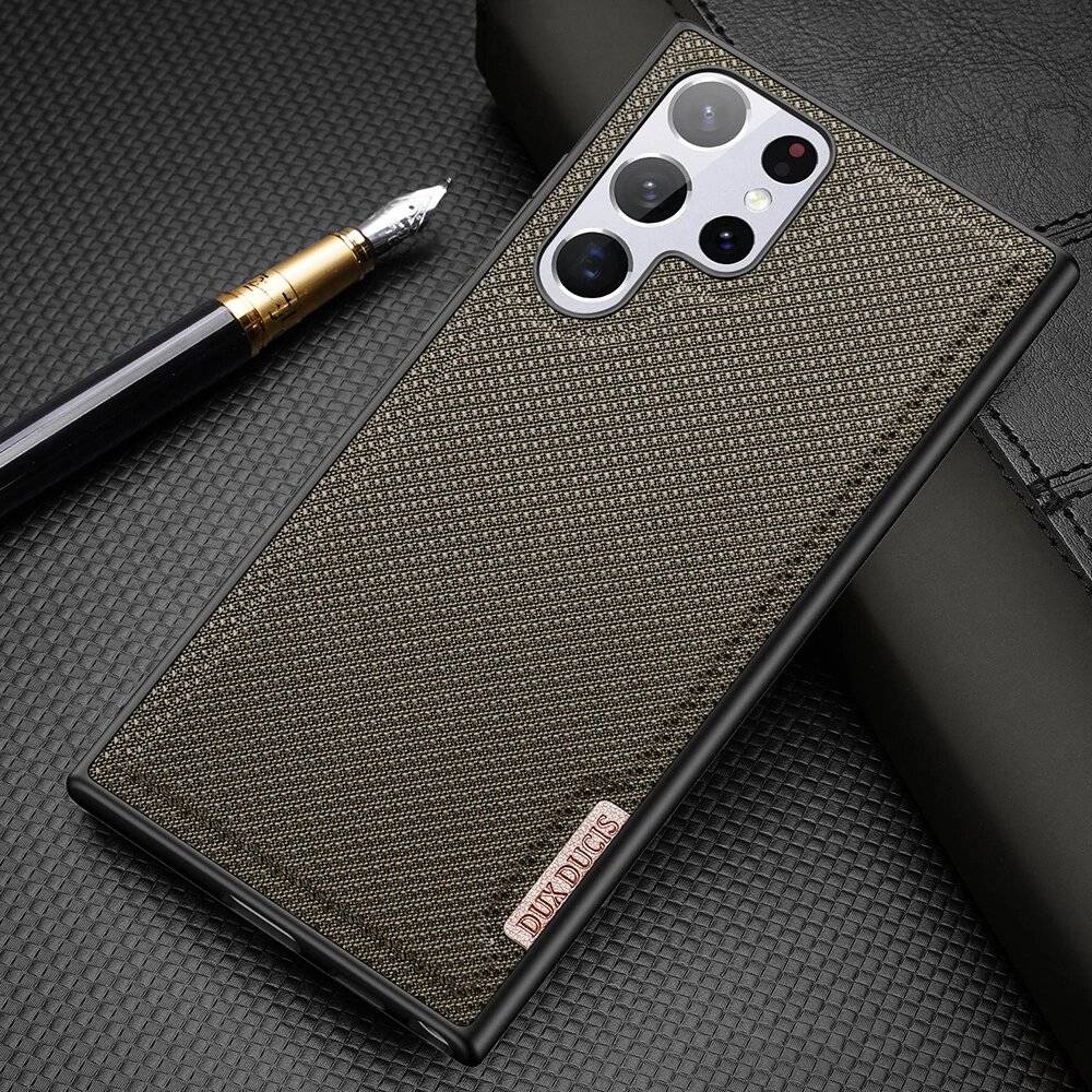 Dux Ducis Fino Hülle Nylonmaterial Samsung Galaxy S22 Ultra schwarz