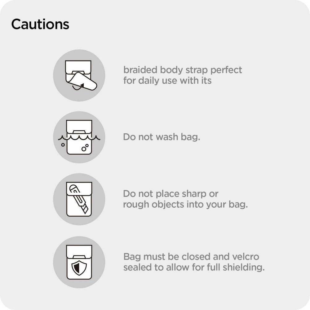 Diebstahlsicherer Spigen Beutel, schlüsselloser RFID-Signalblocker – Schwarz