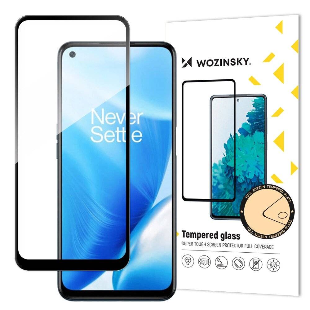 Wozinsky Super Tough Full Glue Tempered Glass Screen With Frame Case Friendly OnePlus Nord N200