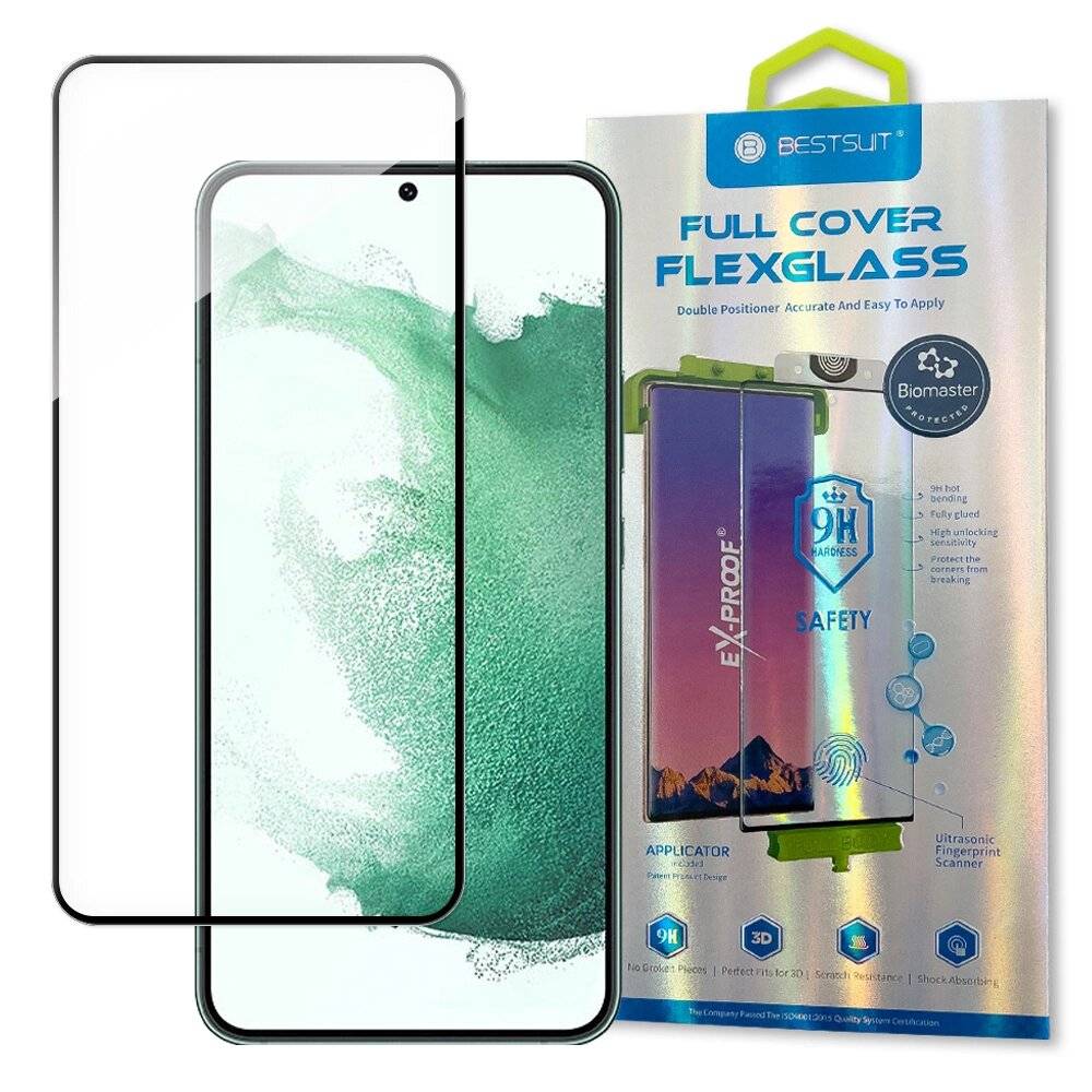 Bestsuit 3D Edge Nano Flexi Glass Vollbild-Hartglasfolie Rahmen Samsung Galaxy S22 + Plus