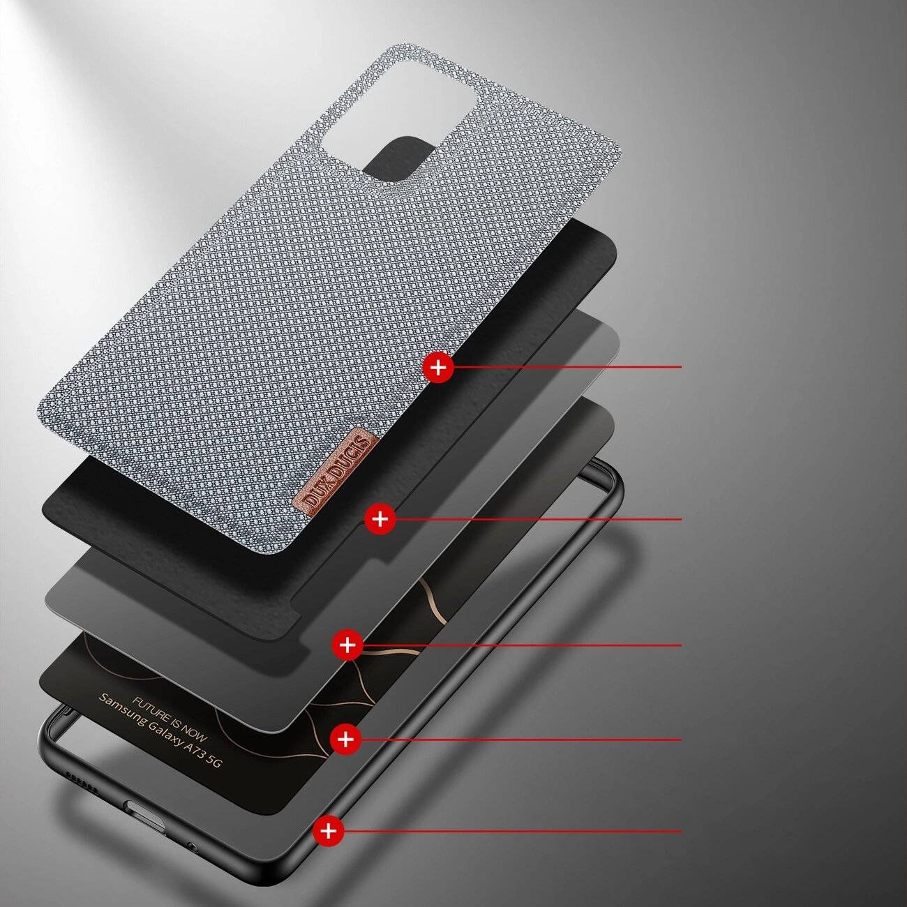 Dux Ducis Fino Hülle Nylonmaterial Samsung Galaxy A73 blau