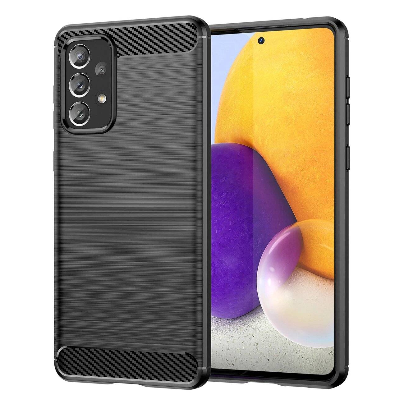 Carbon Case Flexible TPU-Hülle Samsung Galaxy A73 schwarz