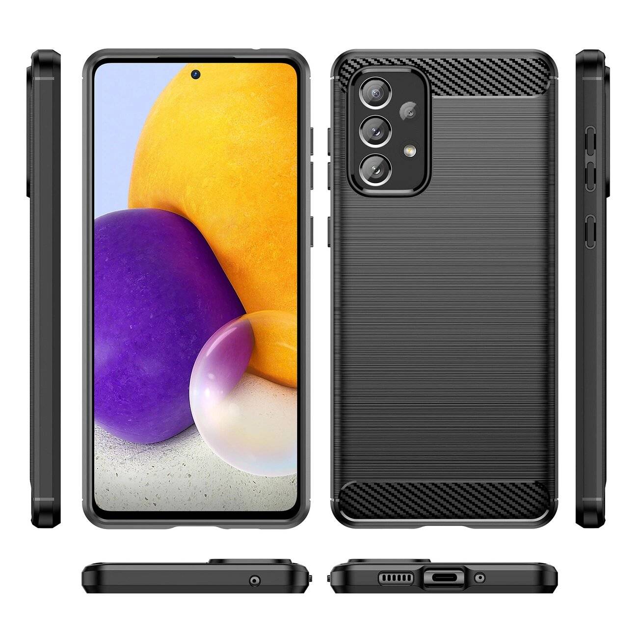 Carbon Case Flexible TPU-Hülle Samsung Galaxy A73 schwarz