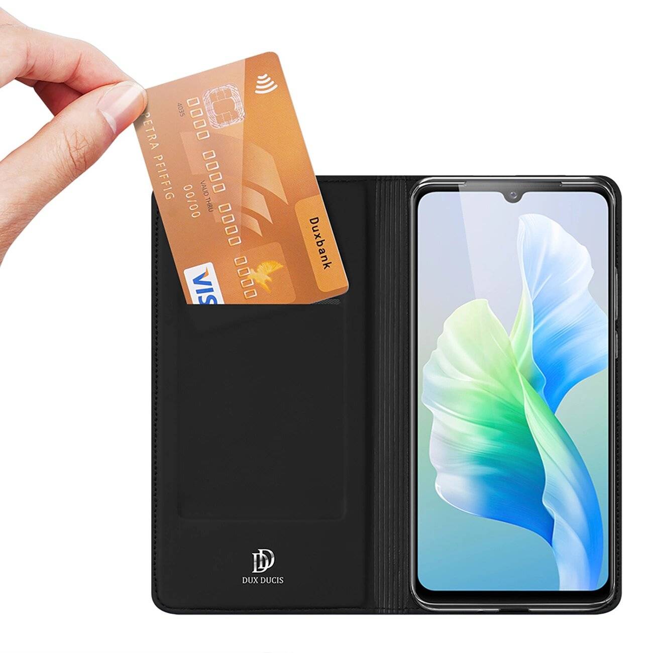 Dux Ducis Skin Pro Holster Abdeckklappe Vivo V23e schwarz