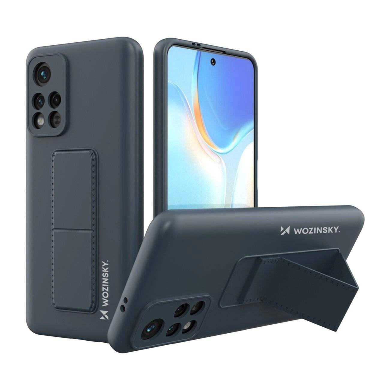 Wozinsky Kickstand Case Silikon-Ständerabdeckung Xiaomi Redmi 10 Marineblau