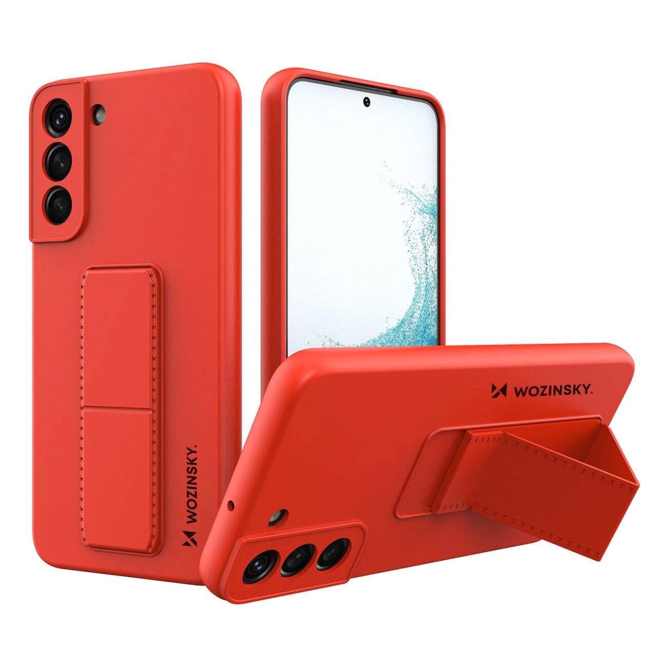 Wozinsky Kickstand Case Silikon Ständer Cover Samsung Galaxy S22+ rot