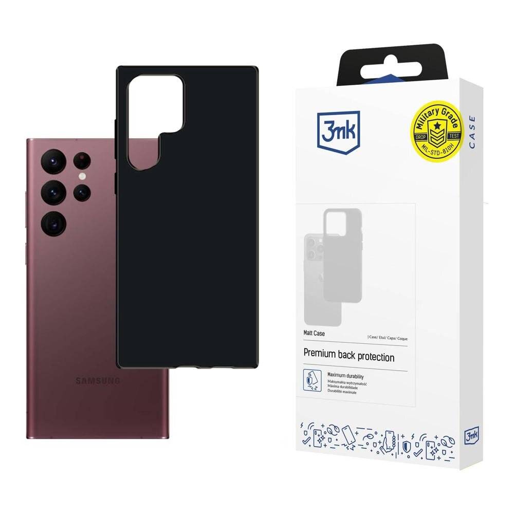 Ein Samsung-Telefon und sein schützender schwarzer Koffer; daneben die Verpackung mit dem Logo 