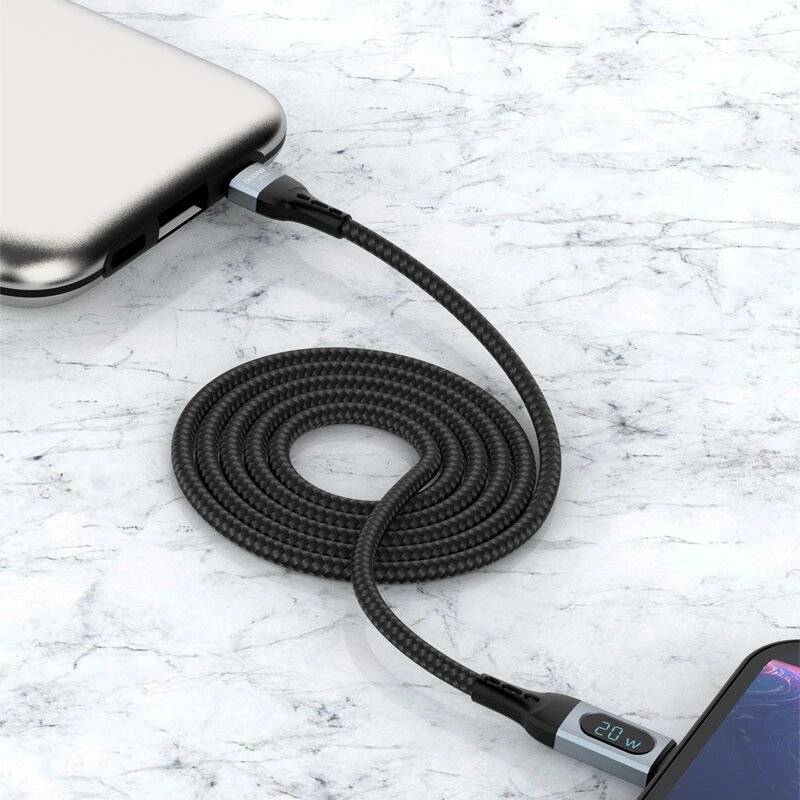 Dudao USB Type C - Lightning Kabel Schnellladung PD 20W 1m Schwarz L7MaxL