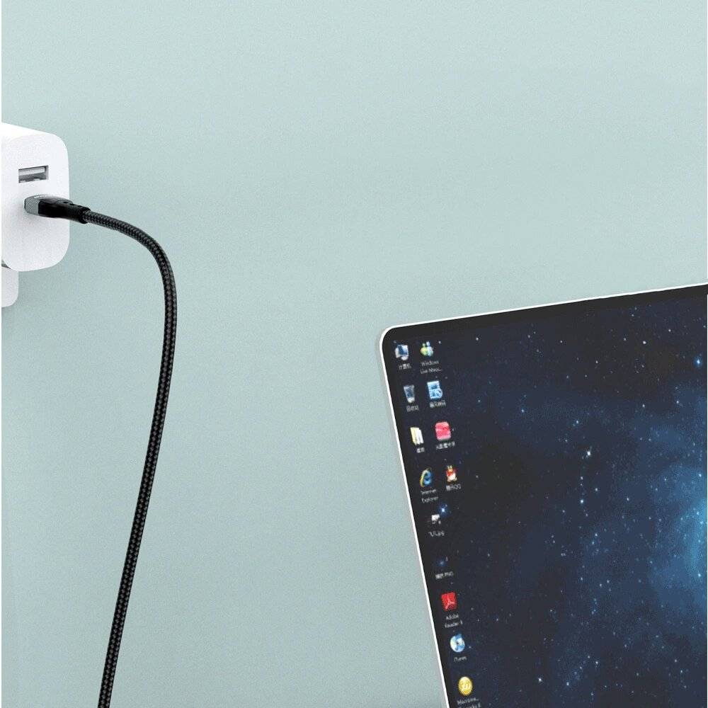 Dudao USB Type C - Lightning Kabel Schnellladung PD 20W 1m Schwarz L7MaxL