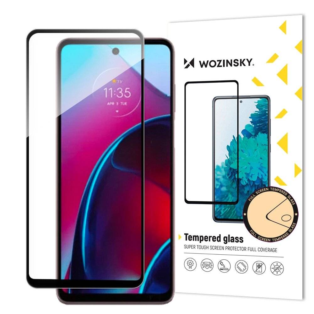 Wozinsky Full Glue Tempered Glass Motorola Moto G Stylus 2022 9H Screen schwarzem Rahmen