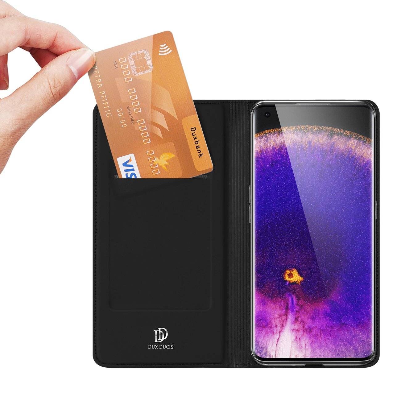 Dux Ducis Skin Pro Hülle Flip Oppo Find X5 schwarz