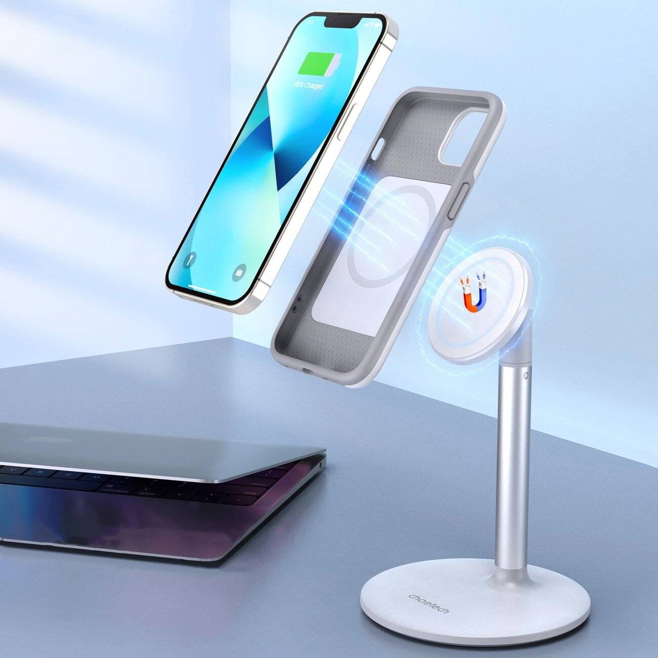 Choetech MFM Anti-Drop-Hülle Made For MagSafe iPhone 13 mini weiß PC0111-MFM-WH