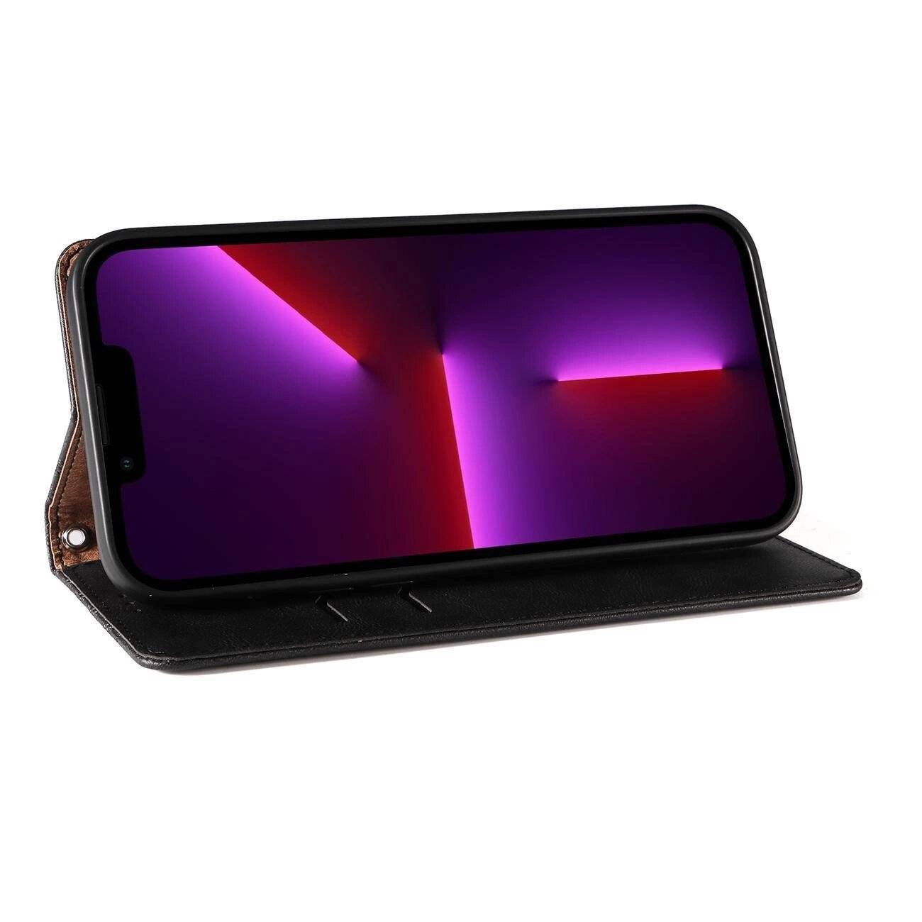 Magnet Strap Case iPhone 13 Pro Pouch Wallet + Mini Lanyard Pendant Schwarz